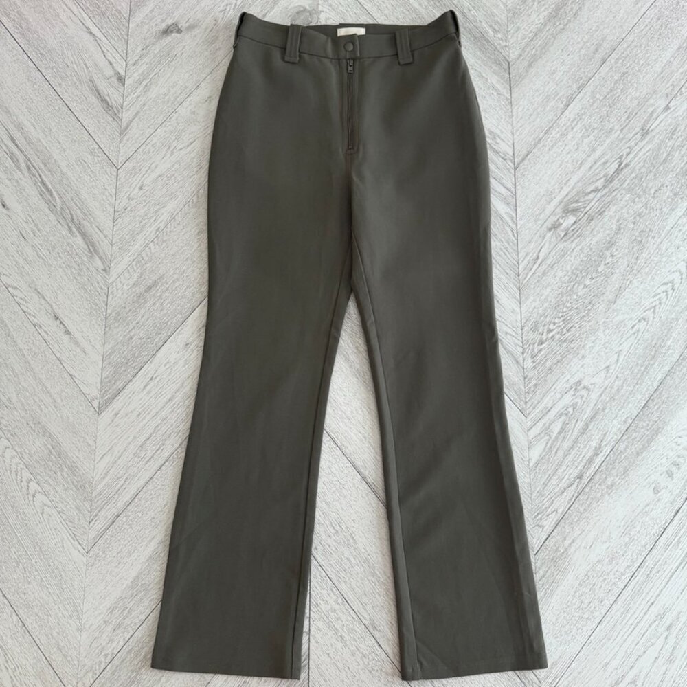 Aritzia | Wilfred Free Green Exposed Zipper Bootcut Dress Pants - Size 8 - Picture 1 of 11